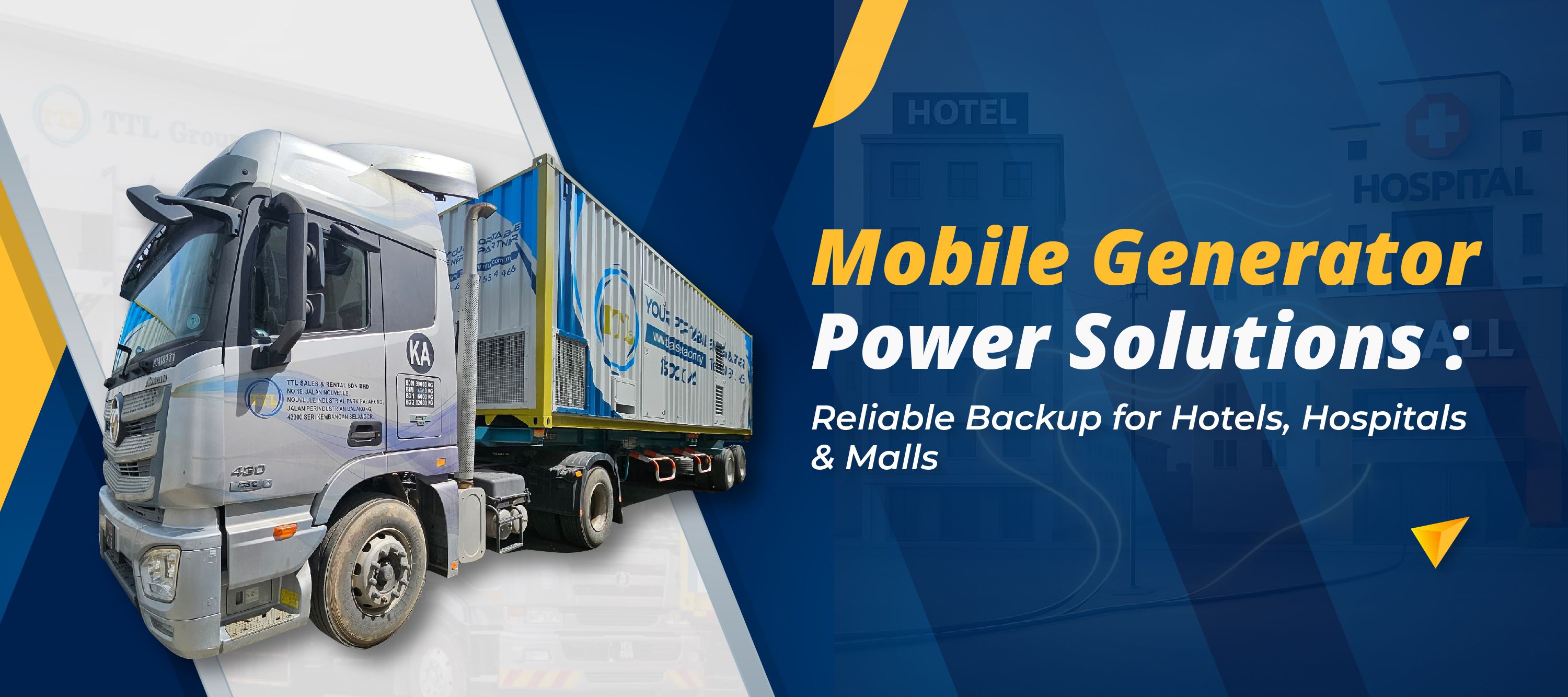 移动发电机电力解决方案：酒店、医院和商场的可靠备用电源